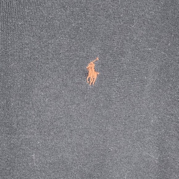 Polo Ralph Lauren Navy 100% Pima Cotton Knit V-Neck Sweater - Picture 2 of 5